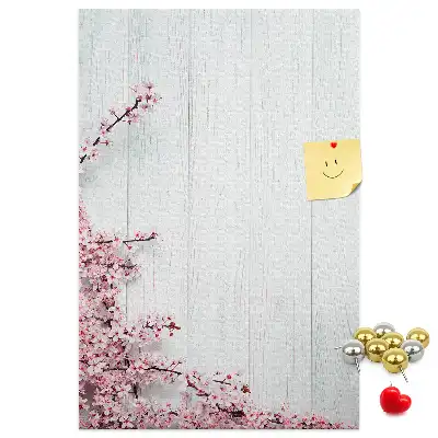 Panou de plută cu model floral pe lemn