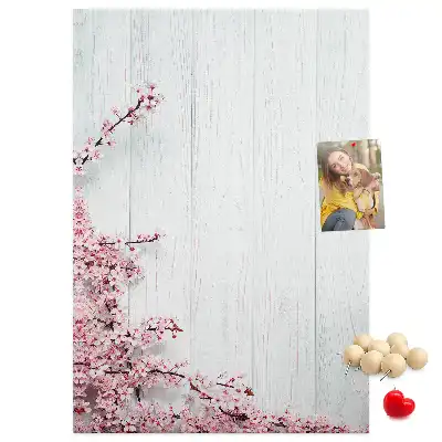 Panou de plută cu model floral pe lemn
