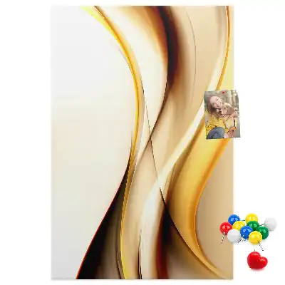 Panou de plută Abstracție cu val auriu