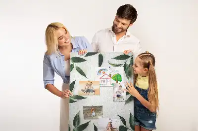 Panou din plută Finial cu model de frunze verzi