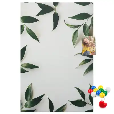 Panou din plută Finial cu model de frunze verzi