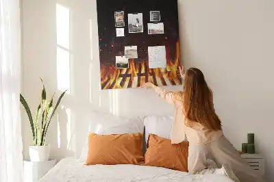 Panou din plută model Flăcări la grătar