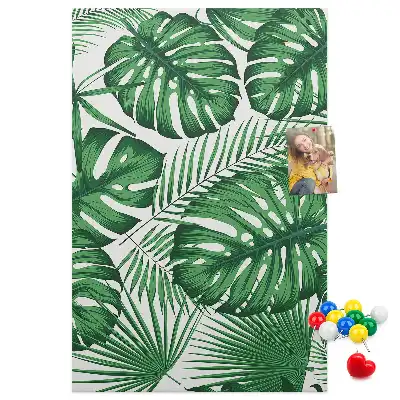 Panou din plută cu model frunze de monstera verzi