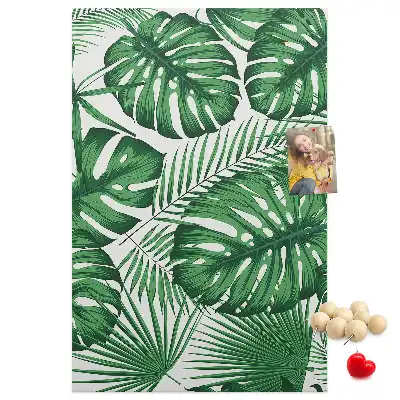 Panou din plută cu model frunze de monstera verzi