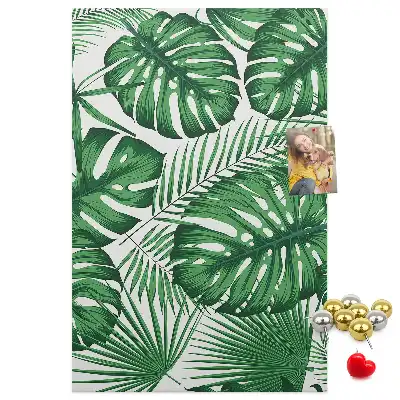 Panou din plută cu model frunze de monstera verzi