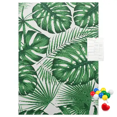 Panou din plută cu model frunze de monstera verzi