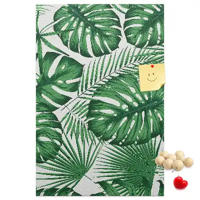 Panou din plută cu model frunze de monstera verzi