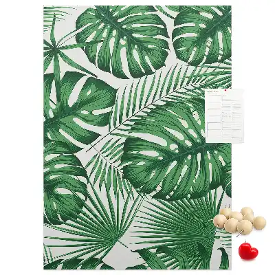 Panou din plută cu model frunze de monstera verzi