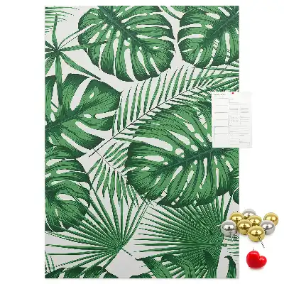 Panou din plută cu model frunze de monstera verzi