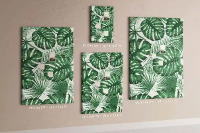 Panou din plută cu model frunze de monstera verzi