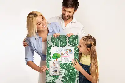 Panou din plută cu model frunze de monstera verzi