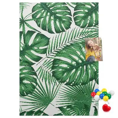 Panou din plută cu model frunze de monstera verzi