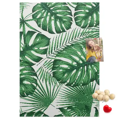 Panou din plută cu model frunze de monstera verzi