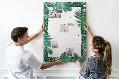 Panou de plută cu model de frunze de Monstera