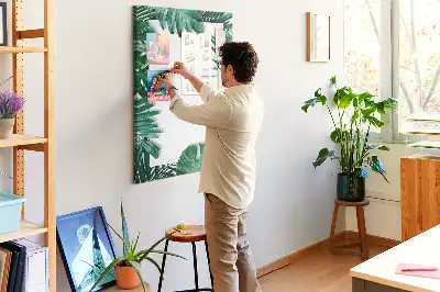 Panou de plută cu model de frunze de Monstera