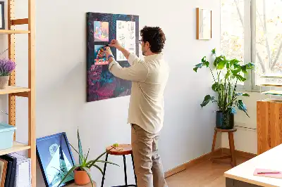 Panou din plută cu model frunze de vegetație exotică