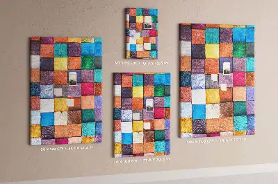 Panou de plută cu blocuri de lemn colorate