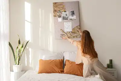 Panou din plută cu model frunze aurite