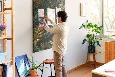 Panou de plută cu model frunze tropicale