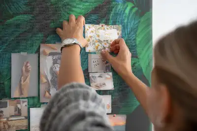 Panou de plută cu model frunze tropicale mari