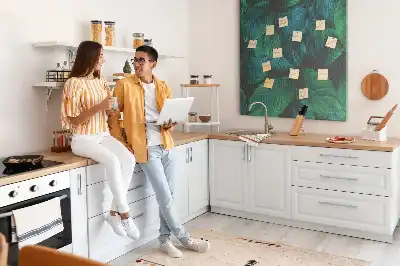 Panou de plută cu model frunze tropicale mari