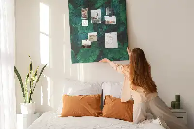 Panou de plută cu model frunze tropicale mari