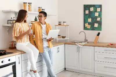 Panou de plută cu model frunze tropicale mari