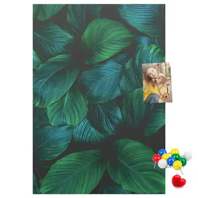 Panou de plută cu model frunze tropicale mari