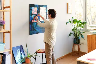 Panou de plută cu model frunze tropicale