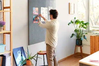 Panou din plută cu model abstract valuri gri