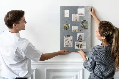 Panou din plută cu model abstract valuri gri