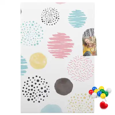 Panou de plută cu model Cercuri colorate