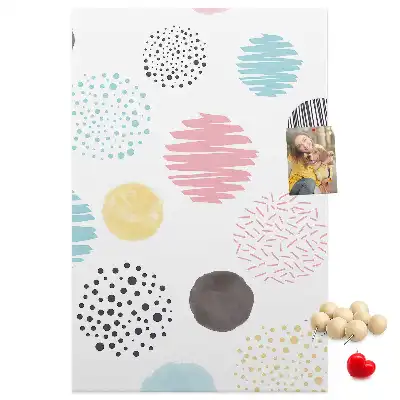 Panou de plută cu model Cercuri colorate