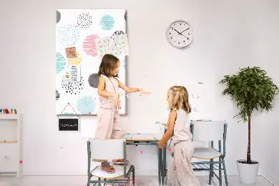 Panou de plută cu model Cercuri colorate