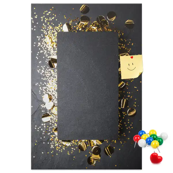Panou de plută cu model confetti aurii
