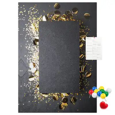 Panou de plută cu model confetti aurii