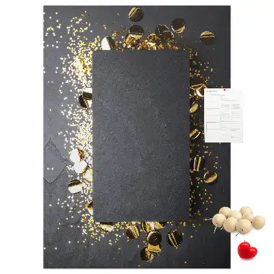 Panou de plută cu model confetti aurii