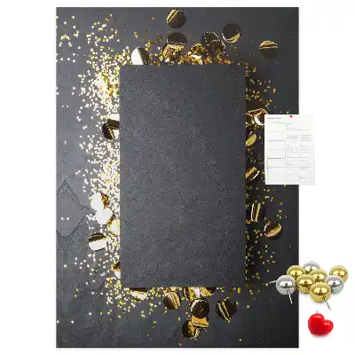 Panou de plută cu model confetti aurii