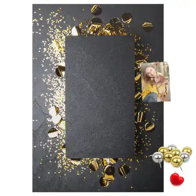 Panou de plută cu model confetti aurii
