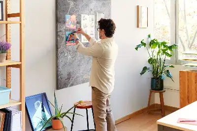 Panou din plută cu model marmură închisă la culoare