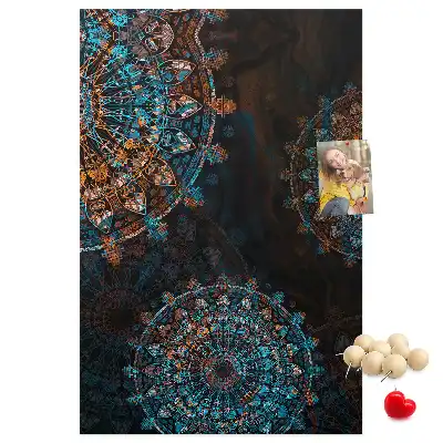 Panou decorativ din plută cu motiv Mandala
