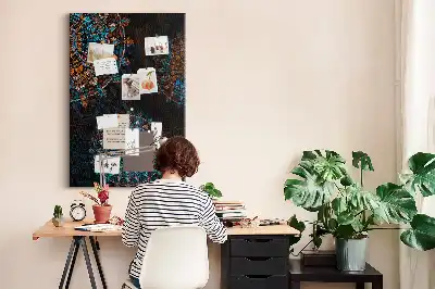 Panou decorativ din plută cu motiv Mandala