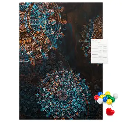 Panou decorativ din plută cu motiv Mandala