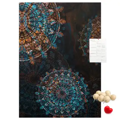 Panou decorativ din plută cu motiv Mandala