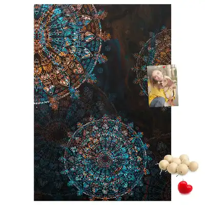 Panou decorativ din plută cu motiv Mandala