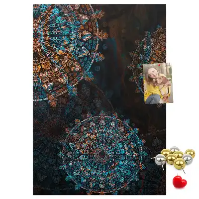 Panou decorativ din plută cu motiv Mandala