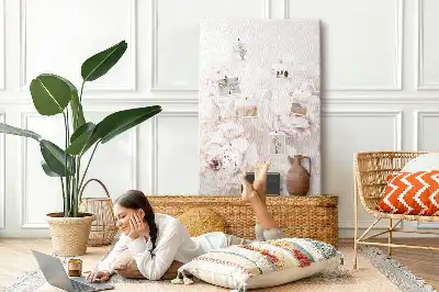 Panou din plută cu motiv floral Bujori