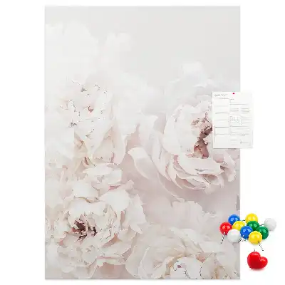 Panou din plută cu motiv floral Bujori