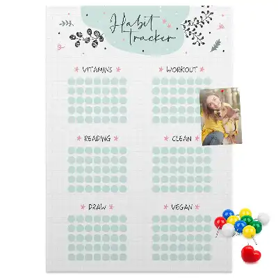 Panou de plută pentru planificarea obiceiurilor