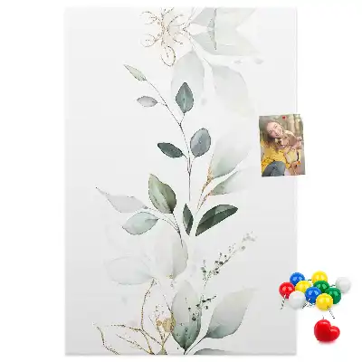 Panou din plută cu motiv vlăstar de plantă cu frunze